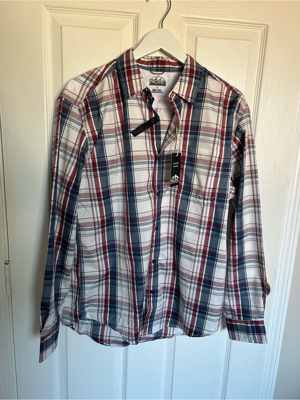 Pacific Trail Men’s Red, Blue & White Plaid Button-Down Shirt